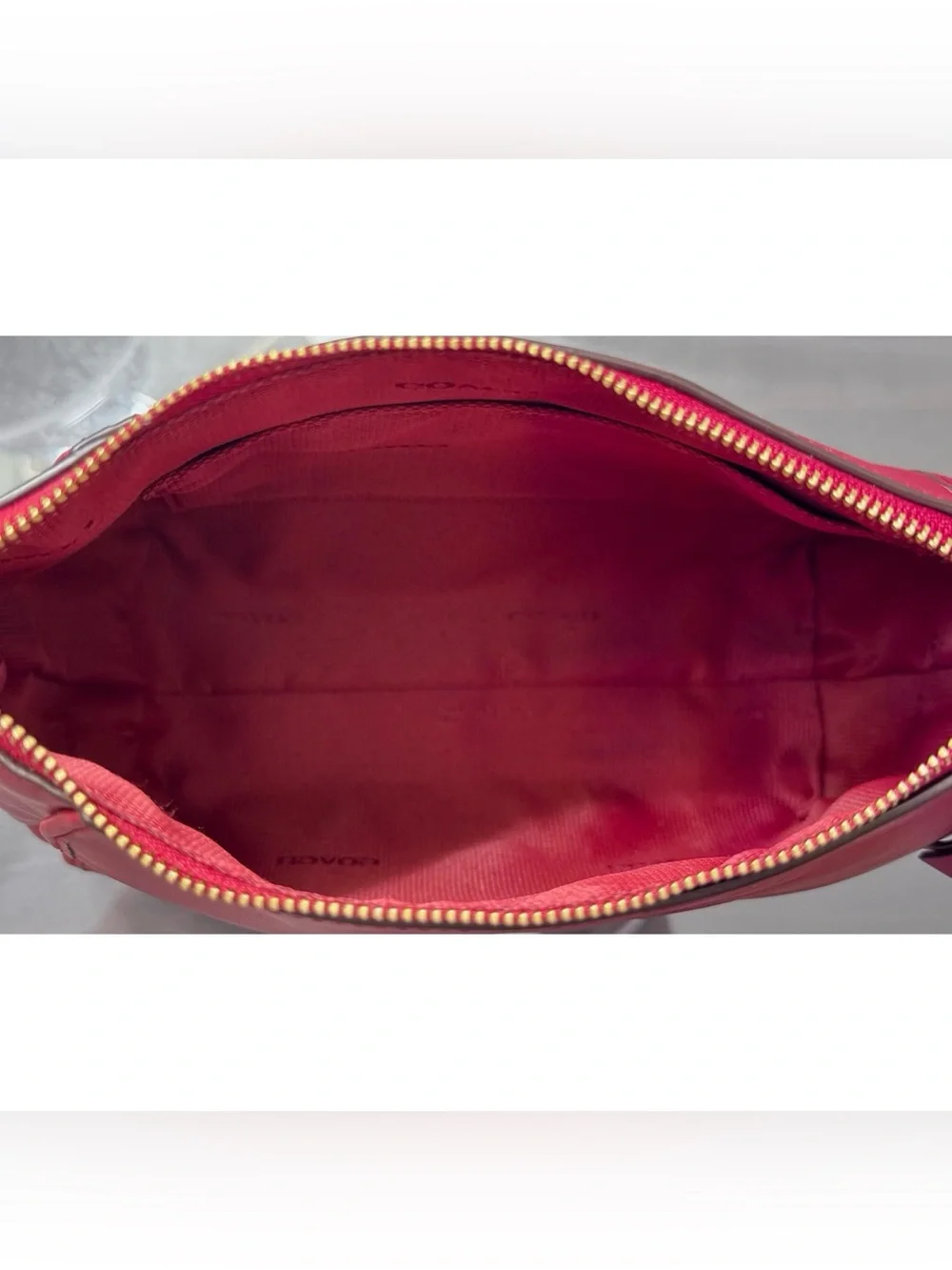 COACH Madison Top Handle RED Leather Hobo Handbag